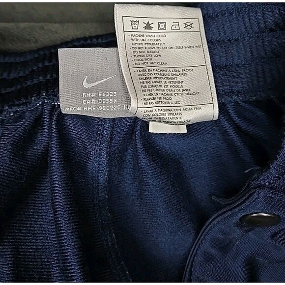 Nike Track Sweatpants Side Buttons, Men's Sz Medium Blue Y2K Vtg - Picture 9 of 9